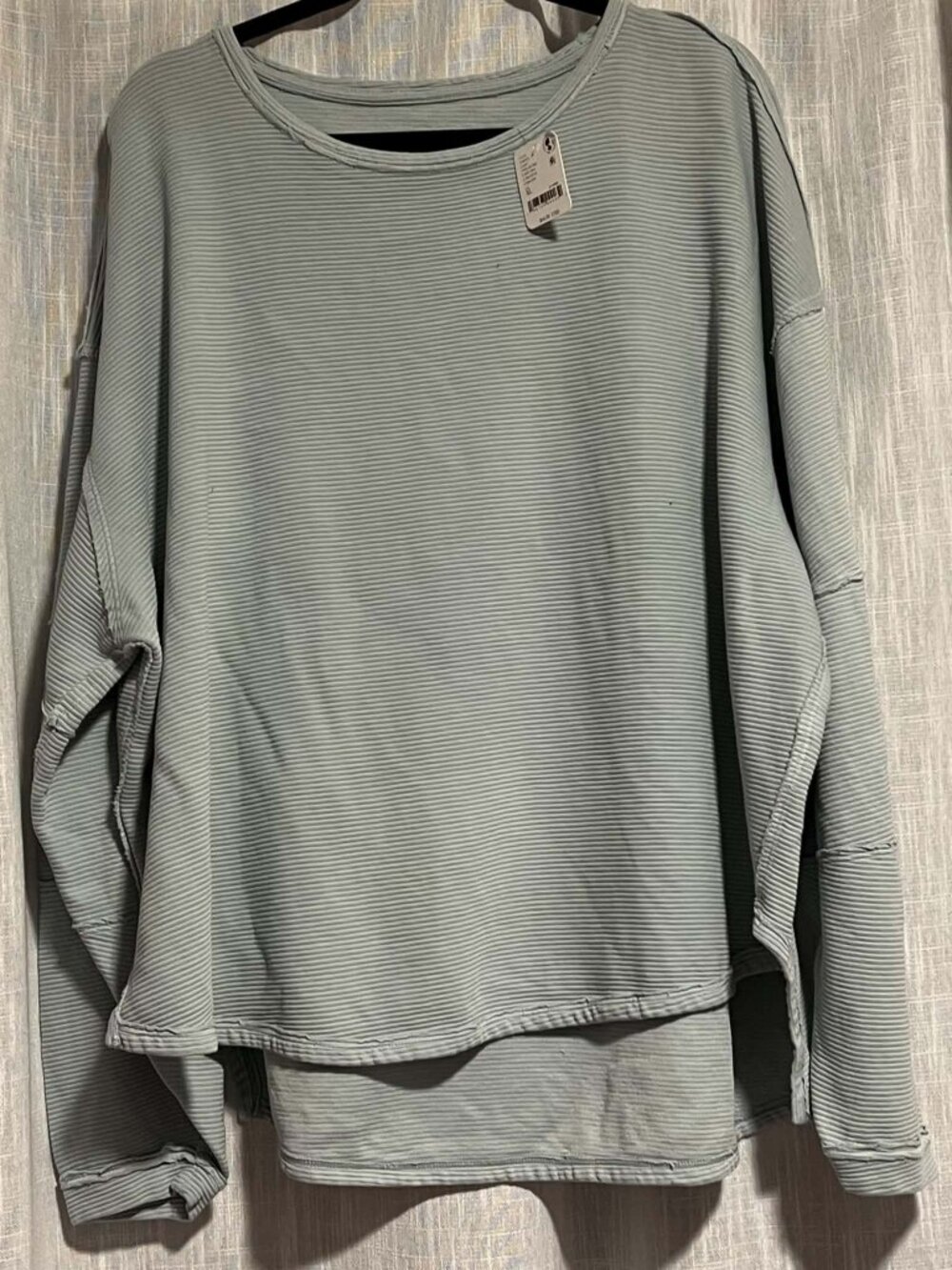 We The Free Total Eclipse Ribbed Knit top "Soft Sea" Size XL